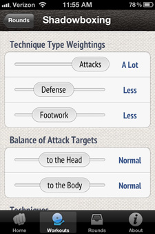 Technique Weightings Screen